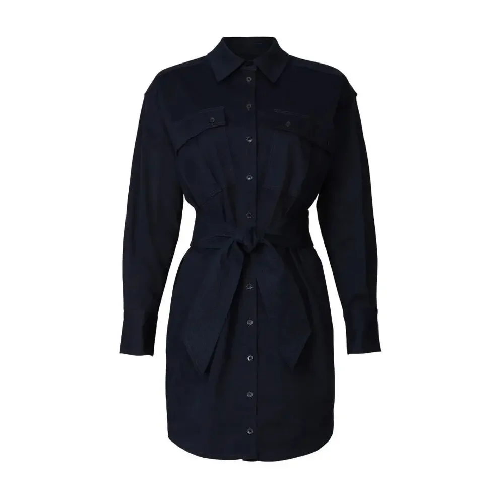 Marissa Webb Denim Shirt Dress SMALL Blue Jean Mini Western Belt Designer $345 - Picture 5 of 9